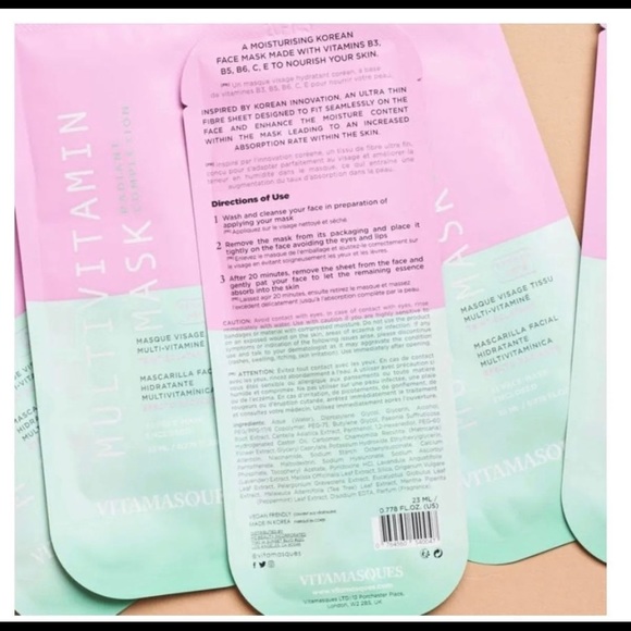 Vitamasques  New in Box Korean Skin Care Masks - Picture 3 of 5